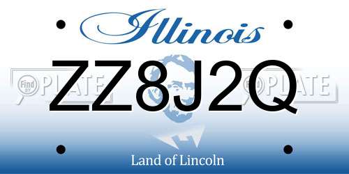 ZZ8J2Q Illinois License Plate