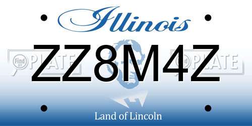 ZZ8M4Z Illinois License Plate