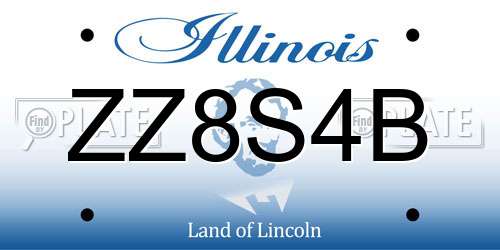 ZZ8S4B Illinois License Plate
