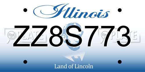 ZZ8S773 Illinois License Plate