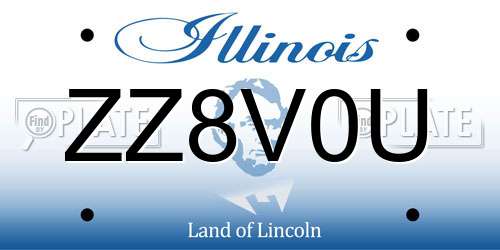 ZZ8V0U Illinois License Plate