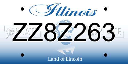 ZZ8Z263 Illinois License Plate