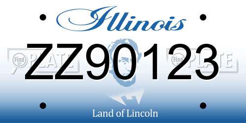ZZ90123 Illinois License Plate