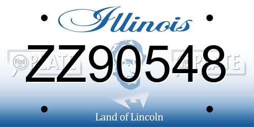 ZZ90548 Illinois License Plate