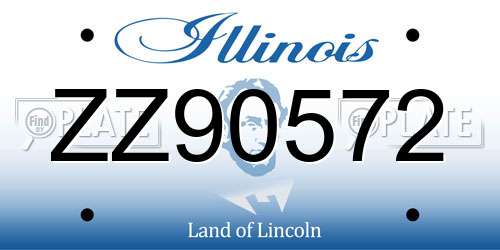 ZZ90572 Illinois License Plate