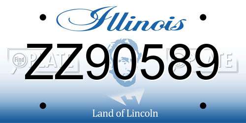 ZZ90589 Illinois License Plate