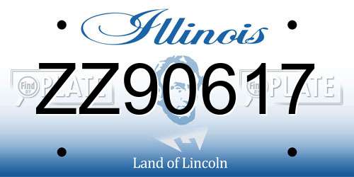 ZZ90617 Illinois License Plate