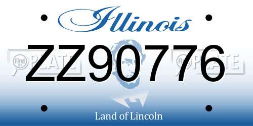 ZZ90776 Illinois License Plate