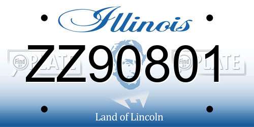 ZZ90801 Illinois License Plate