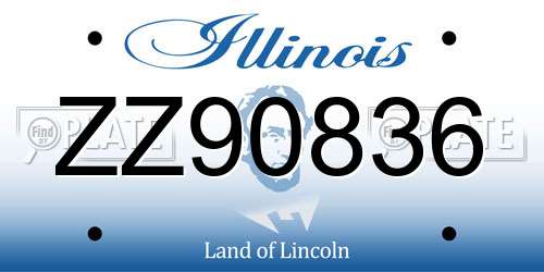 ZZ90836 Illinois License Plate