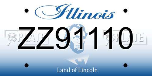 ZZ91110 Illinois License Plate