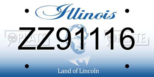 ZZ91116 Illinois License Plate