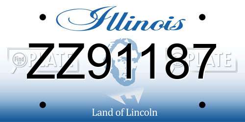 ZZ91187 Illinois License Plate