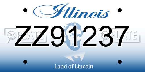 ZZ91237 Illinois License Plate