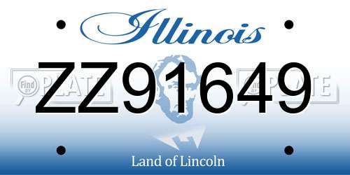 ZZ91649 Illinois License Plate