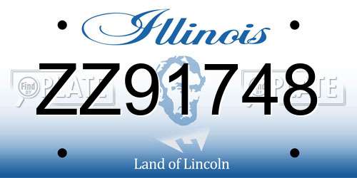 ZZ91748 Illinois License Plate