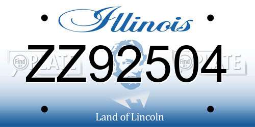 ZZ92504 Illinois License Plate
