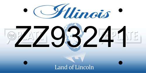 ZZ93241 Illinois License Plate