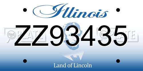 ZZ93435 Illinois License Plate