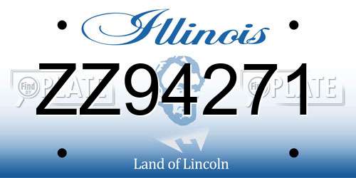 ZZ94271 Illinois License Plate