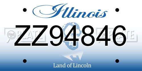 ZZ94846 Illinois License Plate