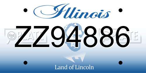 ZZ94886 Illinois License Plate