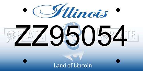 ZZ95054 Illinois License Plate
