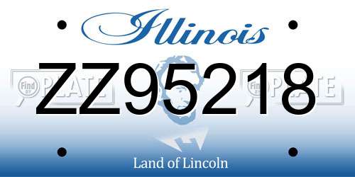 ZZ95218 Illinois License Plate