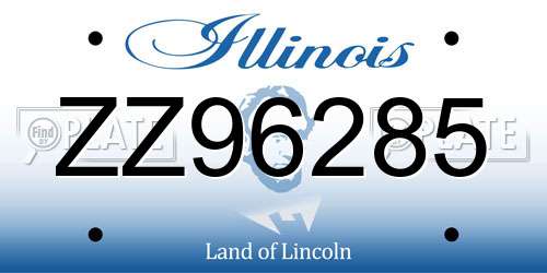 ZZ96285 Illinois License Plate