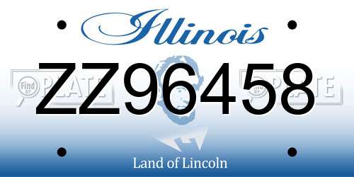 ZZ96458 Illinois License Plate