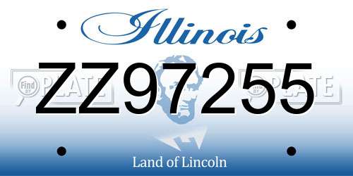 ZZ97255 Illinois License Plate