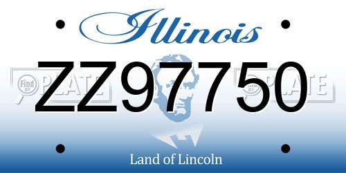 ZZ97750 Illinois License Plate