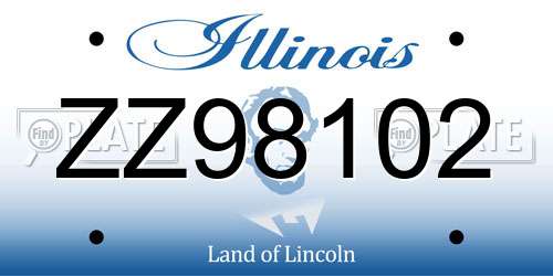 ZZ98102 Illinois License Plate