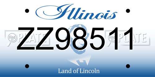 ZZ98511 Illinois License Plate
