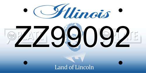 ZZ99092 Illinois License Plate