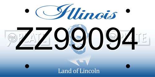 ZZ99094 Illinois License Plate