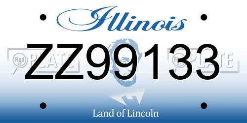ZZ99133 Illinois License Plate