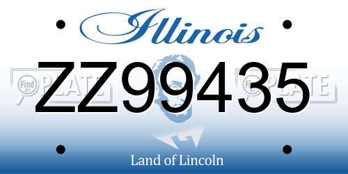 ZZ99435 Illinois License Plate