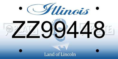 ZZ99448 Illinois License Plate