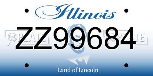 ZZ99684 Illinois License Plate