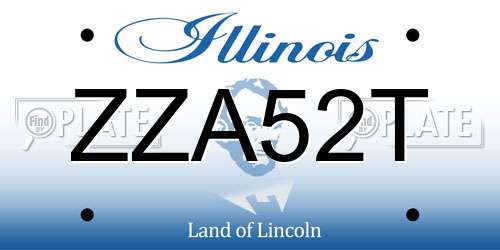 ZZA52T Illinois License Plate