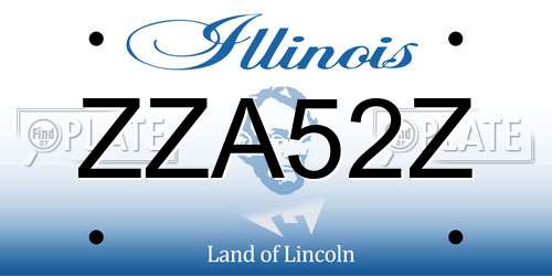 ZZA52Z Illinois License Plate