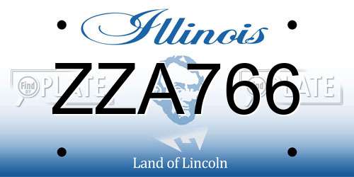 ZZA766 Illinois License Plate