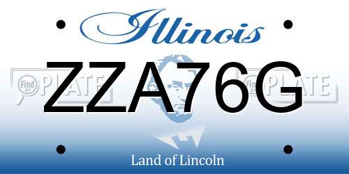 ZZA76G Illinois License Plate