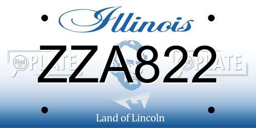ZZA822 Illinois License Plate