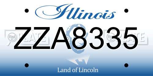 ZZA8335 Illinois License Plate