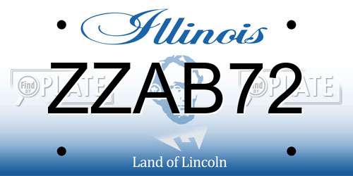 ZZAB72 Illinois License Plate