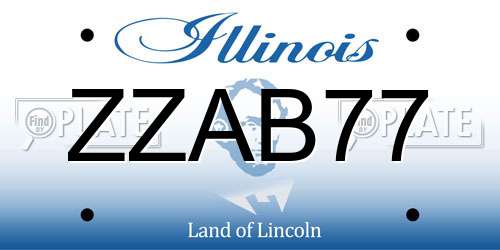 ZZAB77 Illinois License Plate