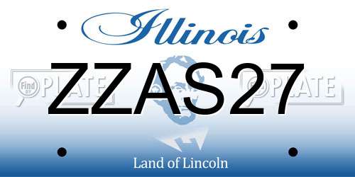 ZZAS27 Illinois License Plate