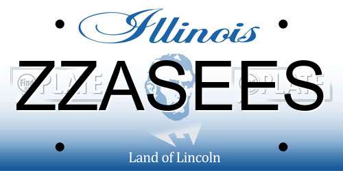 ZZASEES Illinois License Plate